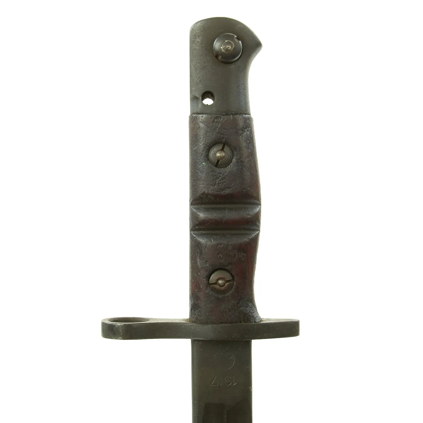 Original U.S. WWI M1917 Enfield Rifle Bayonet with WWII Fiberglass Scabbard for Trench Shotgun