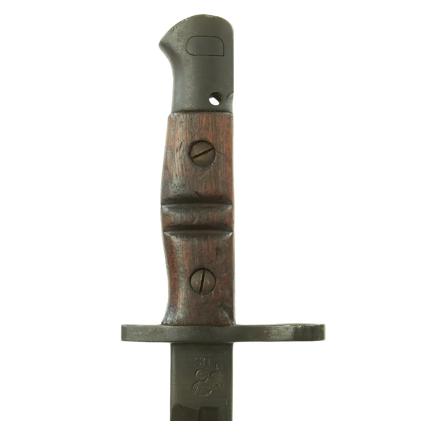 Original U.S. WWI M1917 Enfield Rifle Bayonet with WWII Fiberglass Scabbard for Trench Shotgun