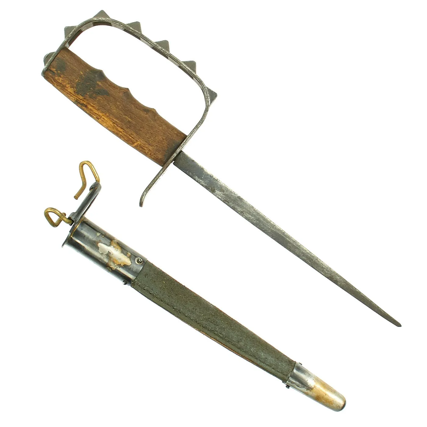 Original U.S. WWI M1917 Trench Knife by L.F. & C. dated 1917 with Jewell 1918 marked Scabbard