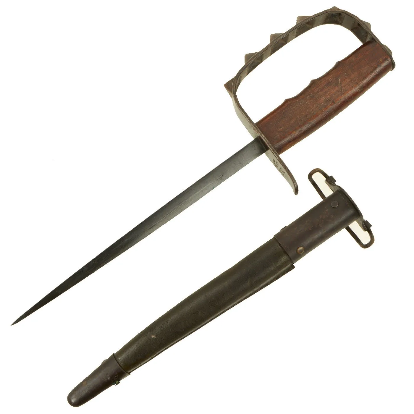 Original U.S. WWI M1917 Trench Knife by L.F. & C. dated 1917 with Jewell Scabbard dated 1918