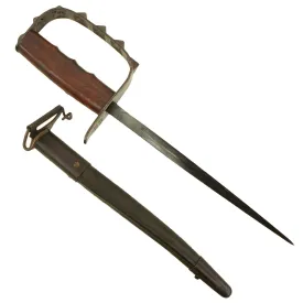 Original U.S. WWI M1917 Trench Knife by L.F. & C. dated 1917 with Jewell Scabbard dated 1918