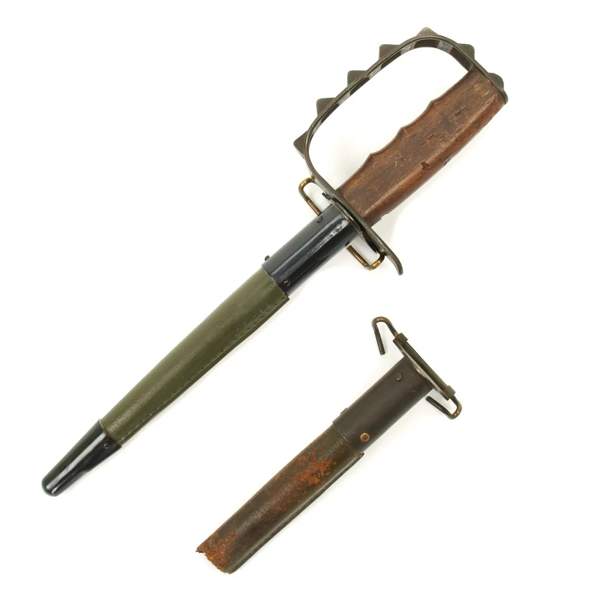 Original U.S. WWI M1917 Trench Knife by L.F. & C dated 1917 with Original and Reproduction Scabbard