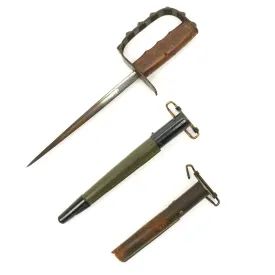 Original U.S. WWI M1917 Trench Knife by L.F. & C dated 1917 with Original and Reproduction Scabbard