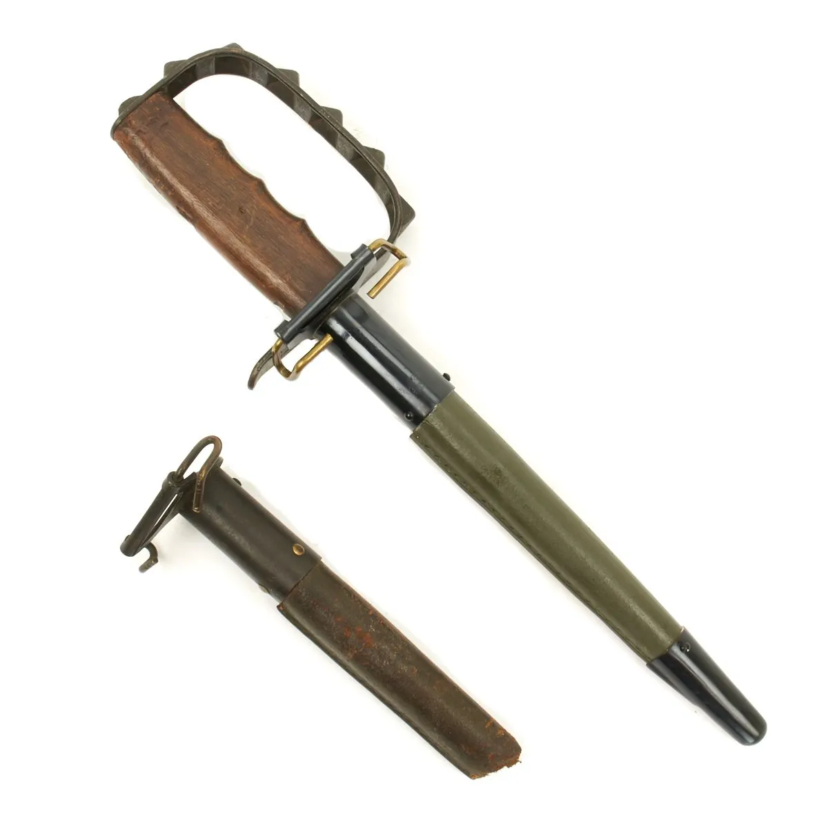 Original U.S. WWI M1917 Trench Knife by L.F. & C dated 1917 with Original and Reproduction Scabbard