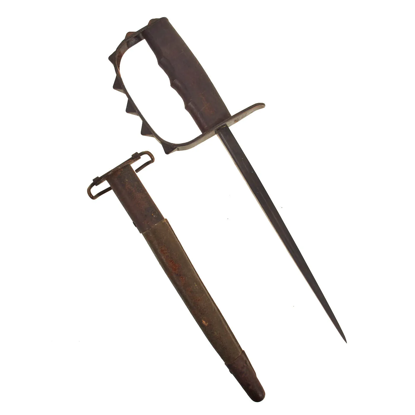 Original U.S. WWI M1917 Trench Knife by L.F. & C. dated 1917 with Scabbard by Jewell dated 1918