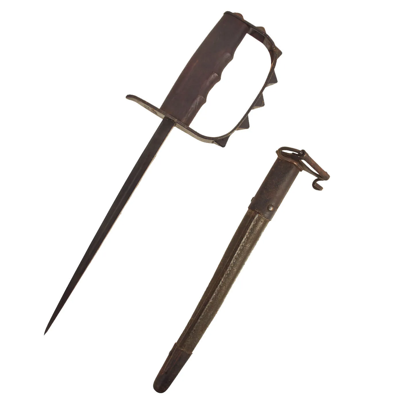 Original U.S. WWI M1917 Trench Knife by L.F. & C. dated 1917 with Scabbard by Jewell dated 1918