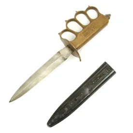 Original U.S. WWI Model 1918 Mark I Trench Knife by L.F. & C with Scabbard