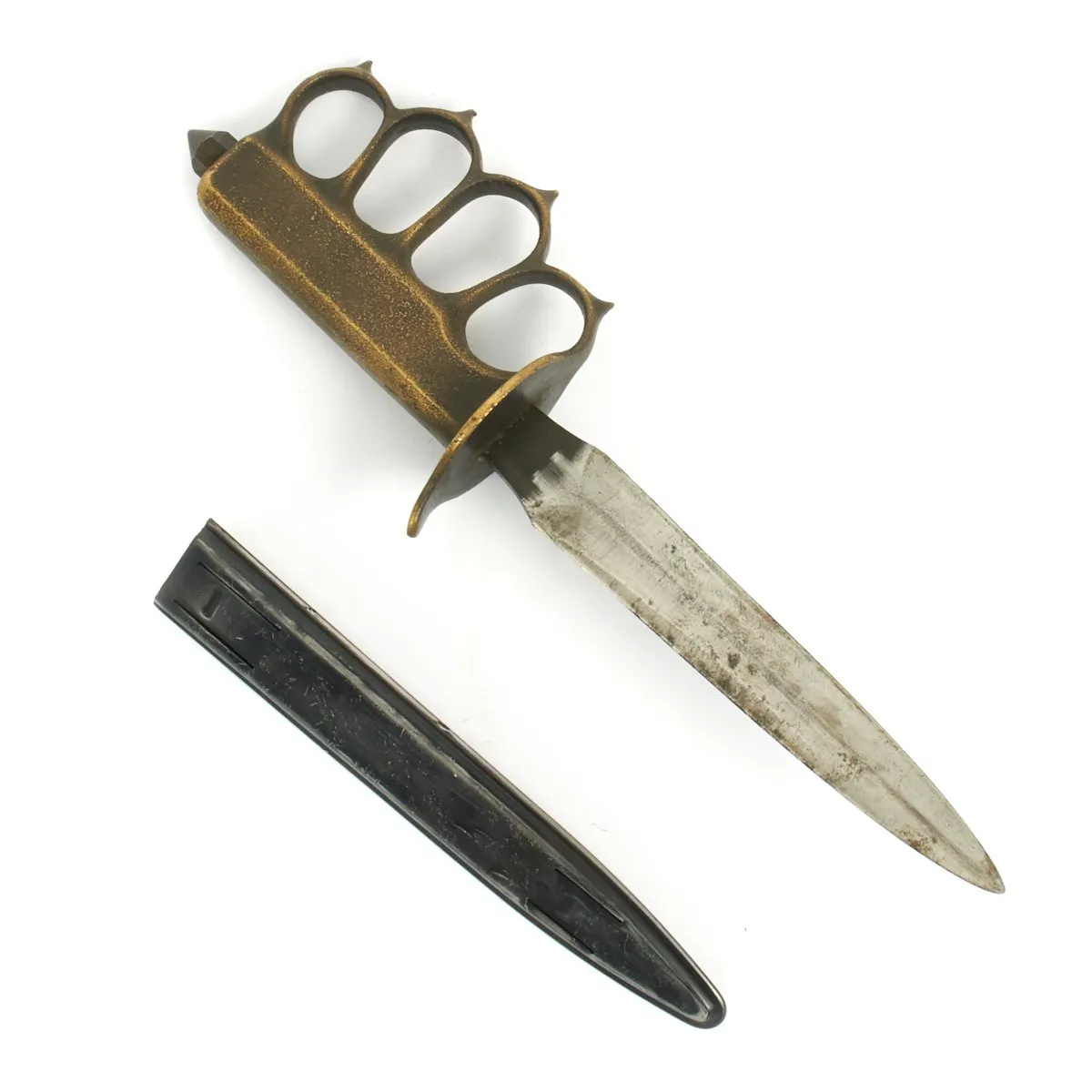 Original U.S. WWI Model 1918 Mark I Trench Knife by L.F. & C. with Steel Scabbard