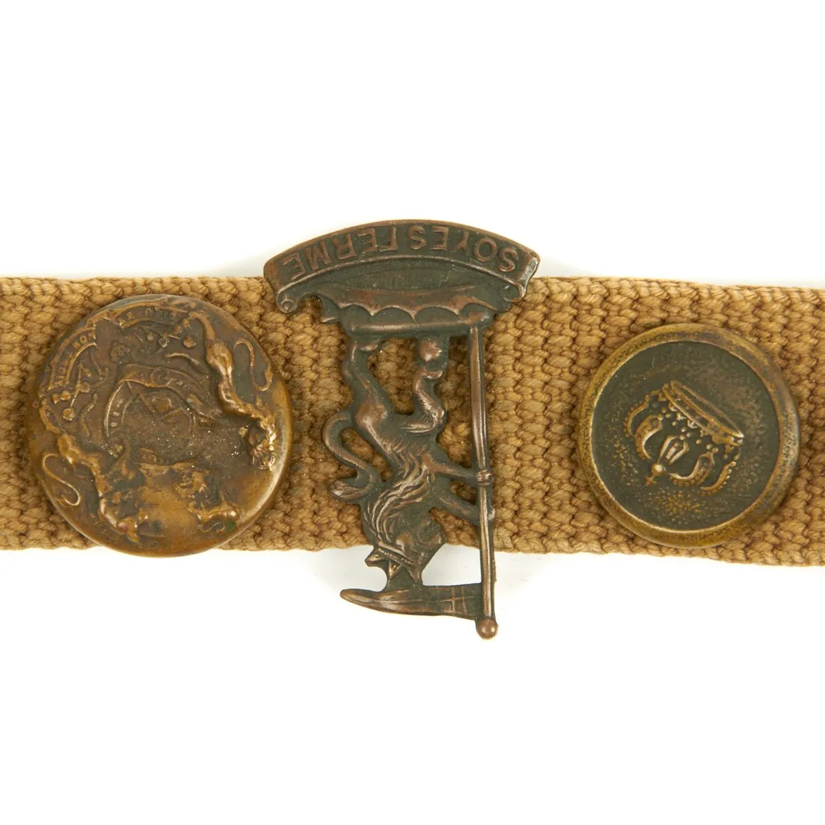 Original U.S. WWI Souvnier Badge and Button Uniform Trouser Belt