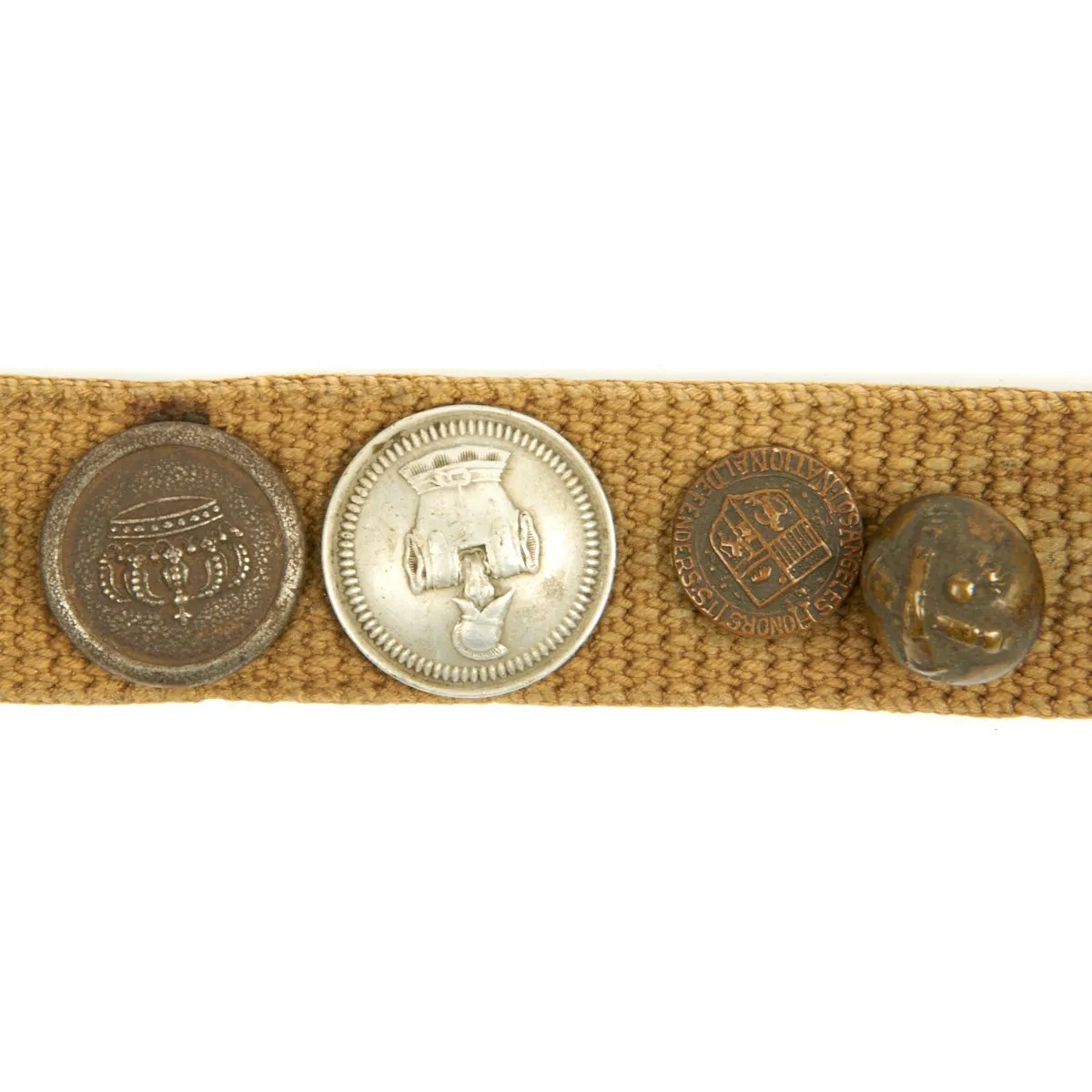 Original U.S. WWI Souvnier Badge and Button Uniform Trouser Belt