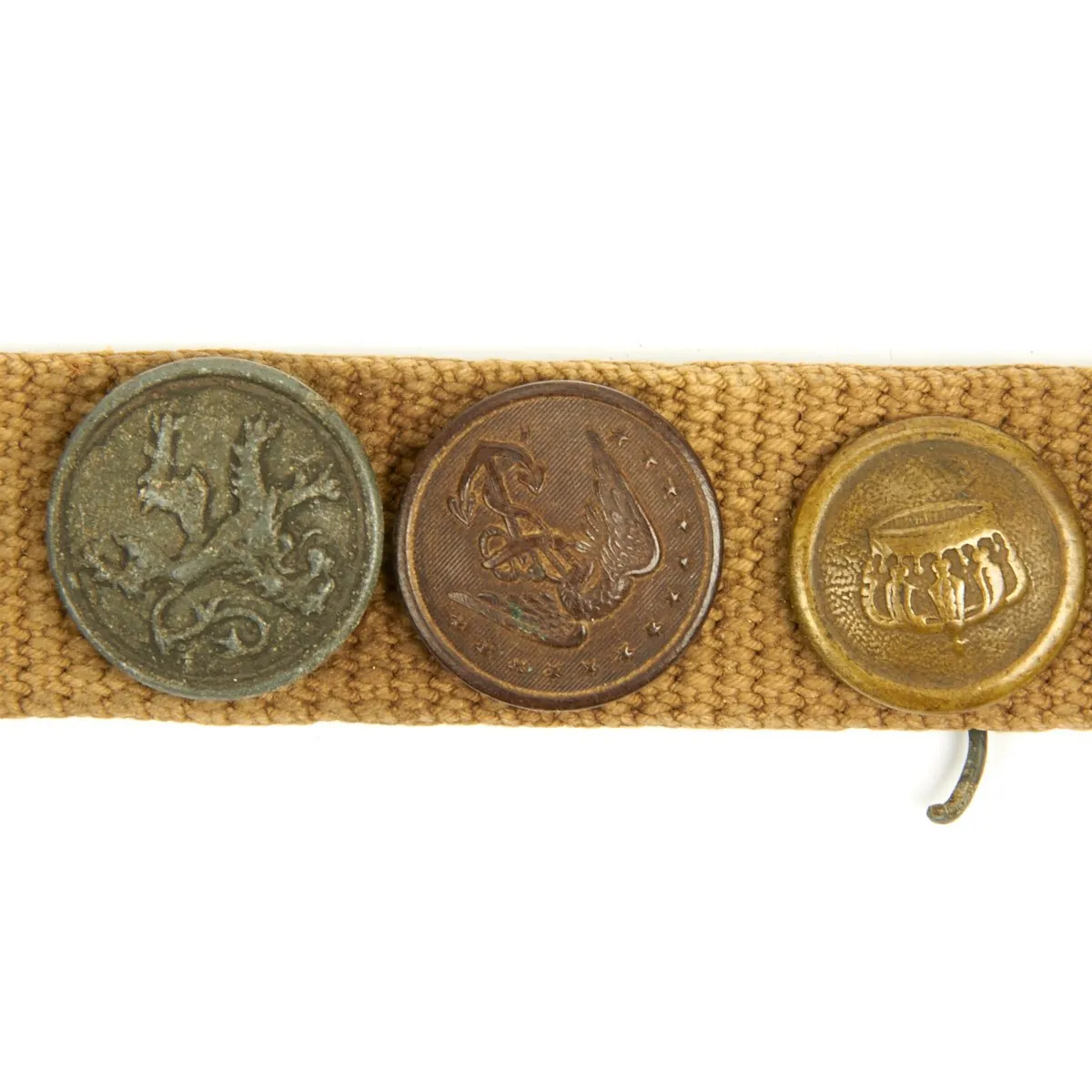 Original U.S. WWI Souvnier Badge and Button Uniform Trouser Belt