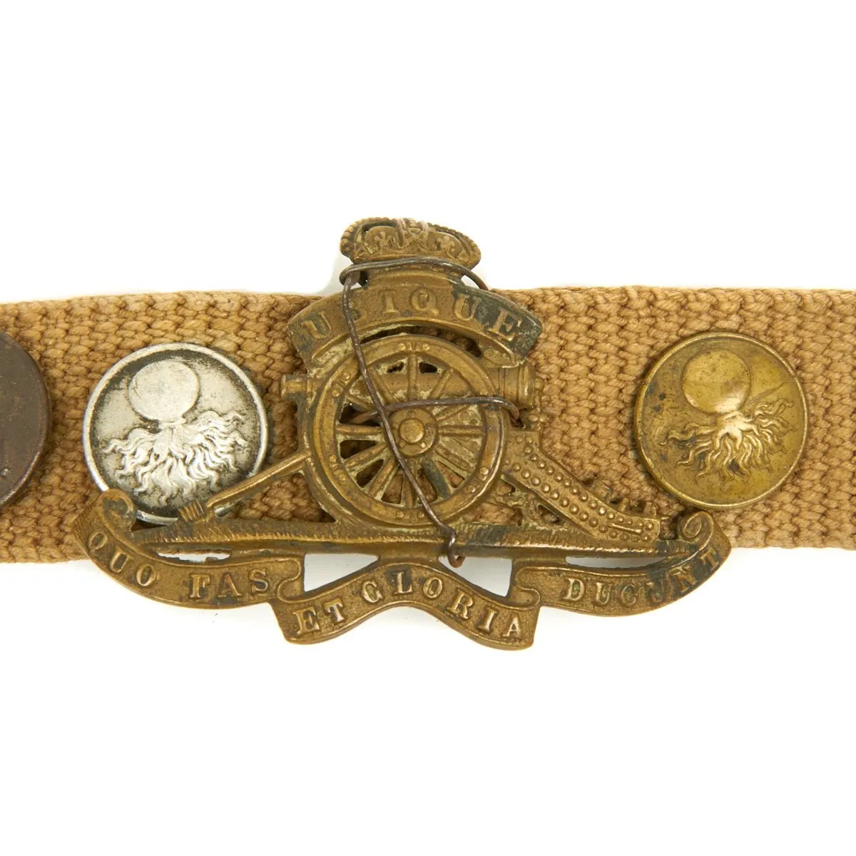 Original U.S. WWI Souvnier Badge and Button Uniform Trouser Belt