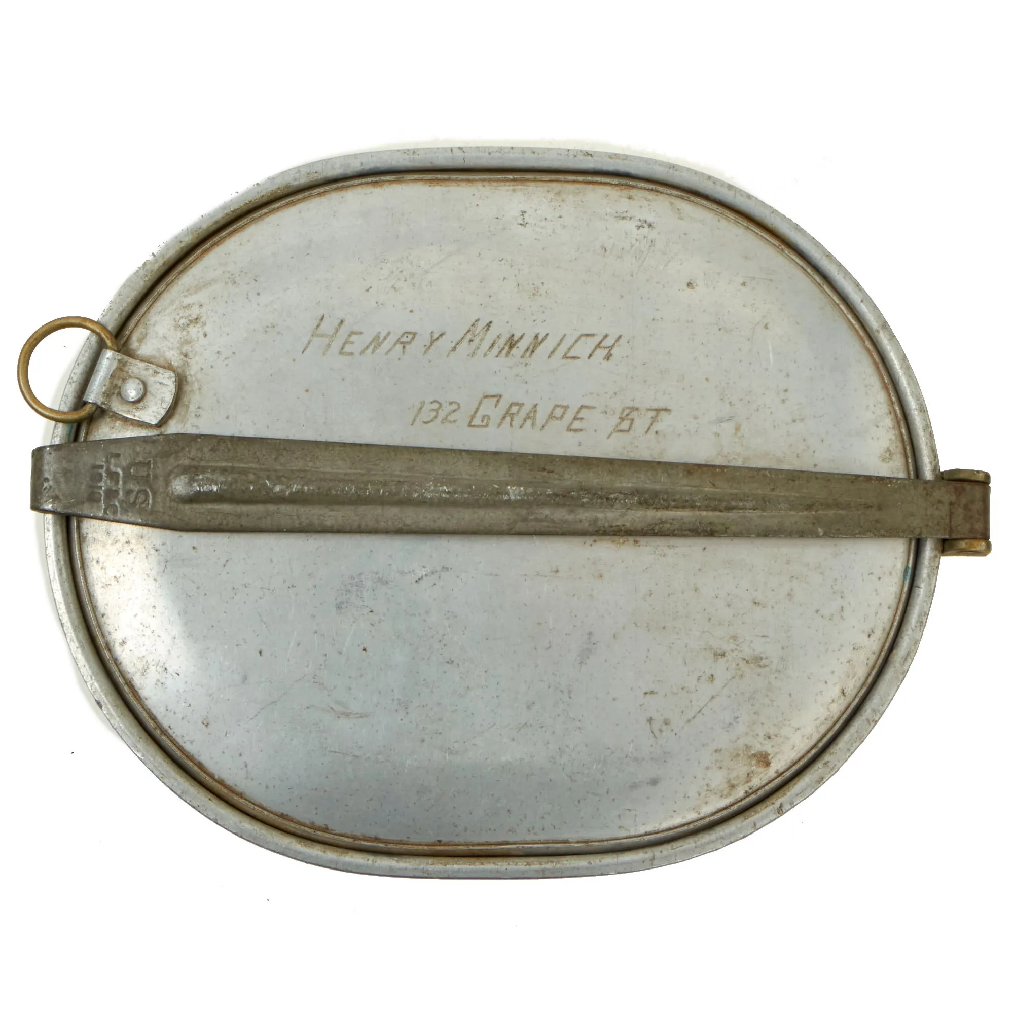 Original U.S. WWI Trench Art M1910 Mess Kit by L.F.&C. Personalized by Private Henry Minnich, 9th Infantry Division