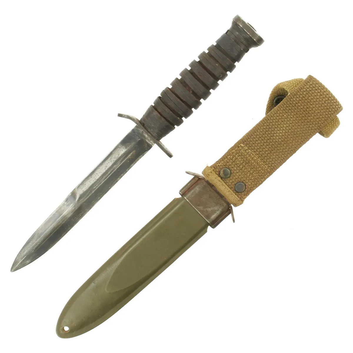 Original U.S. WWII Blade-Marked M3 Fighting Knife by CASE with M8 Scabbard