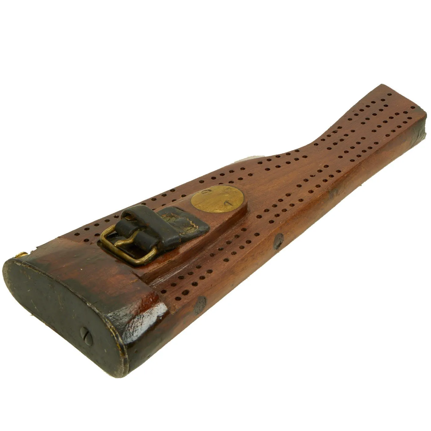 Original WWI-WWII Swedish Model 1894 Mauser Carbine Buttstock “Trench Art” Cribbage Board