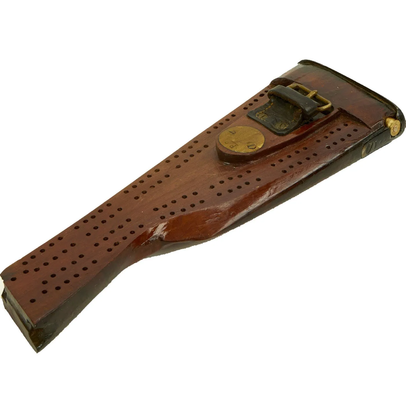 Original WWI-WWII Swedish Model 1894 Mauser Carbine Buttstock “Trench Art” Cribbage Board