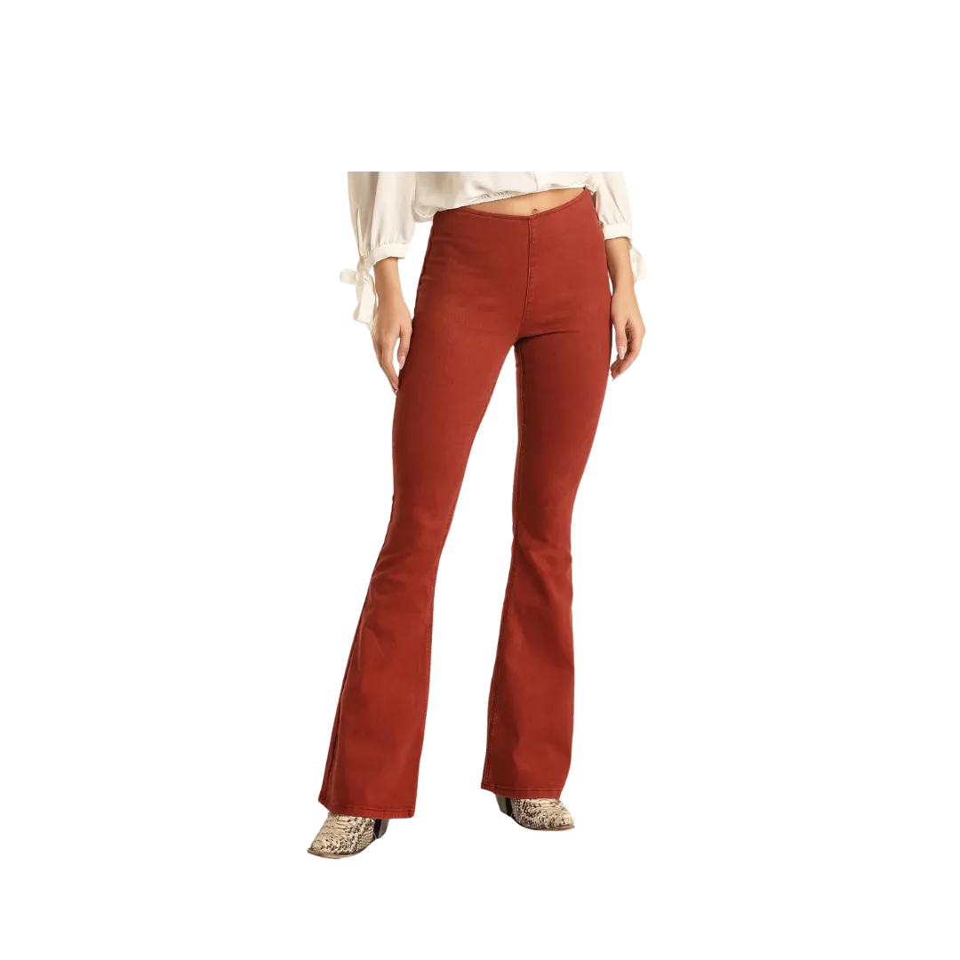 Panhandle Slim Women's Bargain Bells High Rise Stretch Pull On Flare Jeans