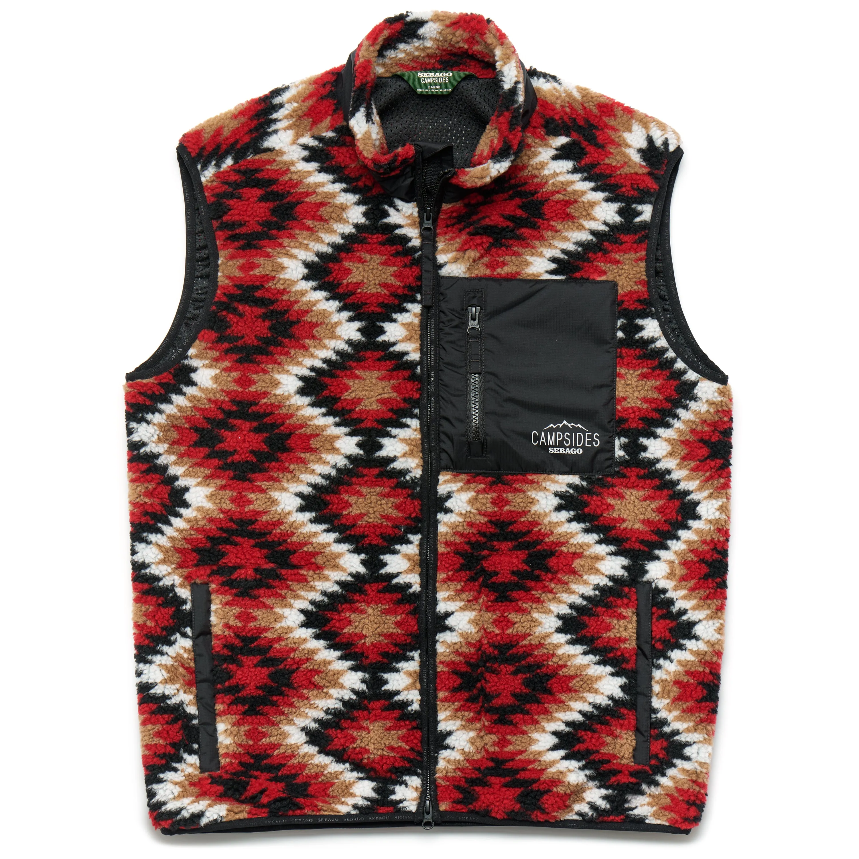 Parsonsway Vest - Red & Black & White & Beige Navajo