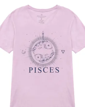 Pisces Zodiac Graphic V-Neck T-Shirt | XS-2XL