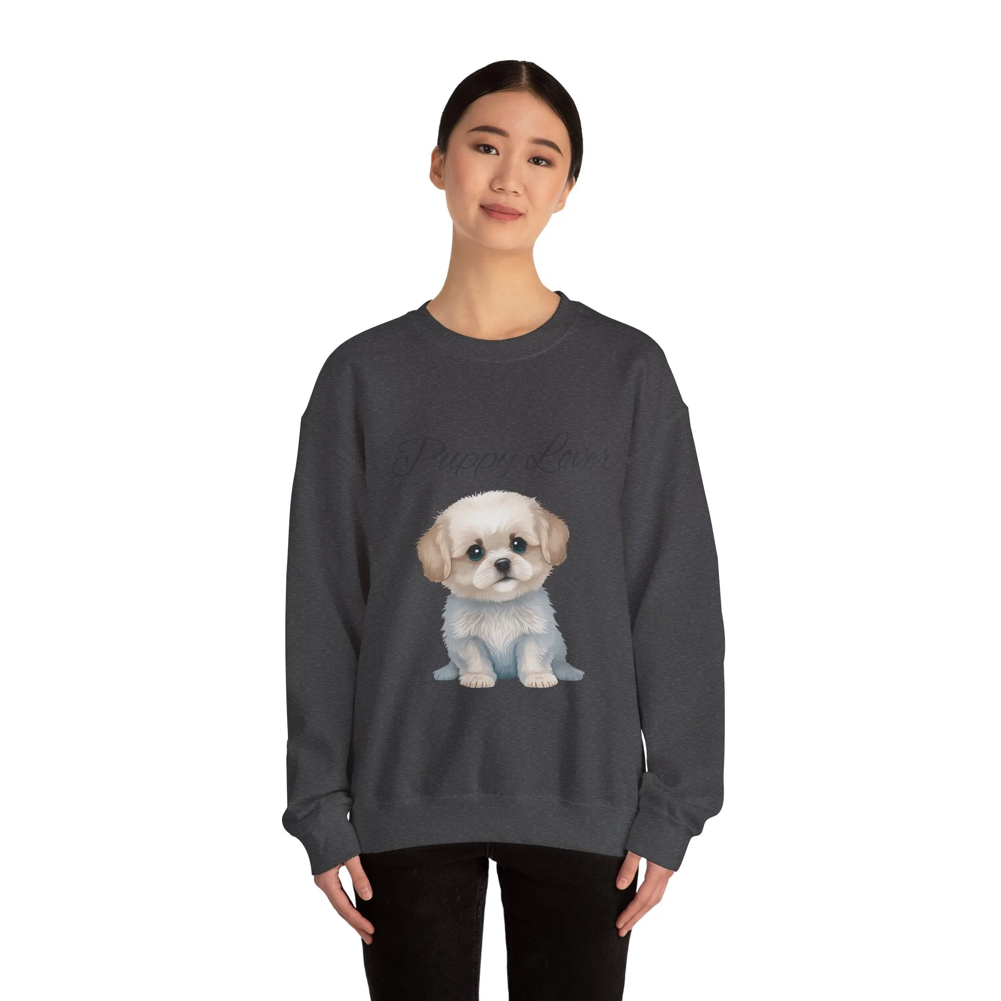 Puppy Lover Sweatshirt Comfy Unisex Crewneck Sweatshirt for Dog Mom