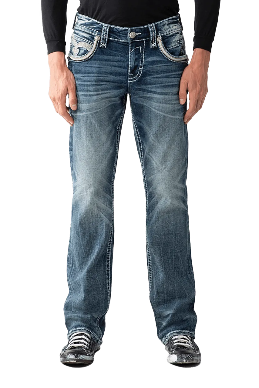 Rock Revival Men's Eggplant B203 Boot Cut Jeans