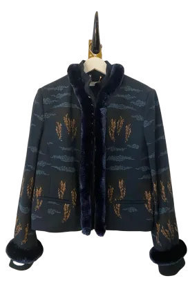 Sabina Savage "The Song Deer" Silk Trim Wool Jacket