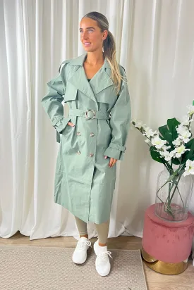 Sage Green Trench Coat