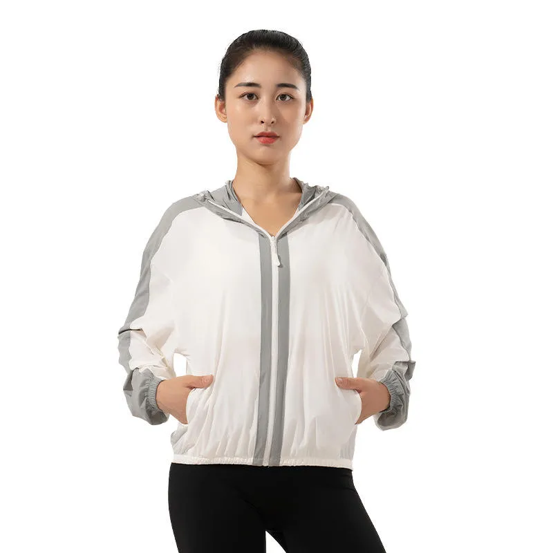 Sidiou Group Anniou Outdoor UPF50 Ice Silk UV Blocking Hooded Jacket for Women Thin Breathable Long Sleeve Shirts Hiking Camping Sun Shirt