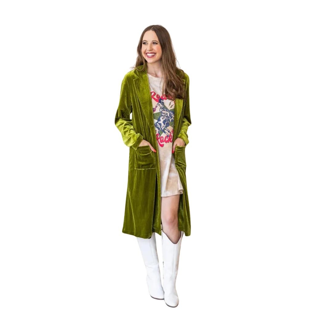 Southern Grace Women's Hard Candy Velvet In Green Jacket