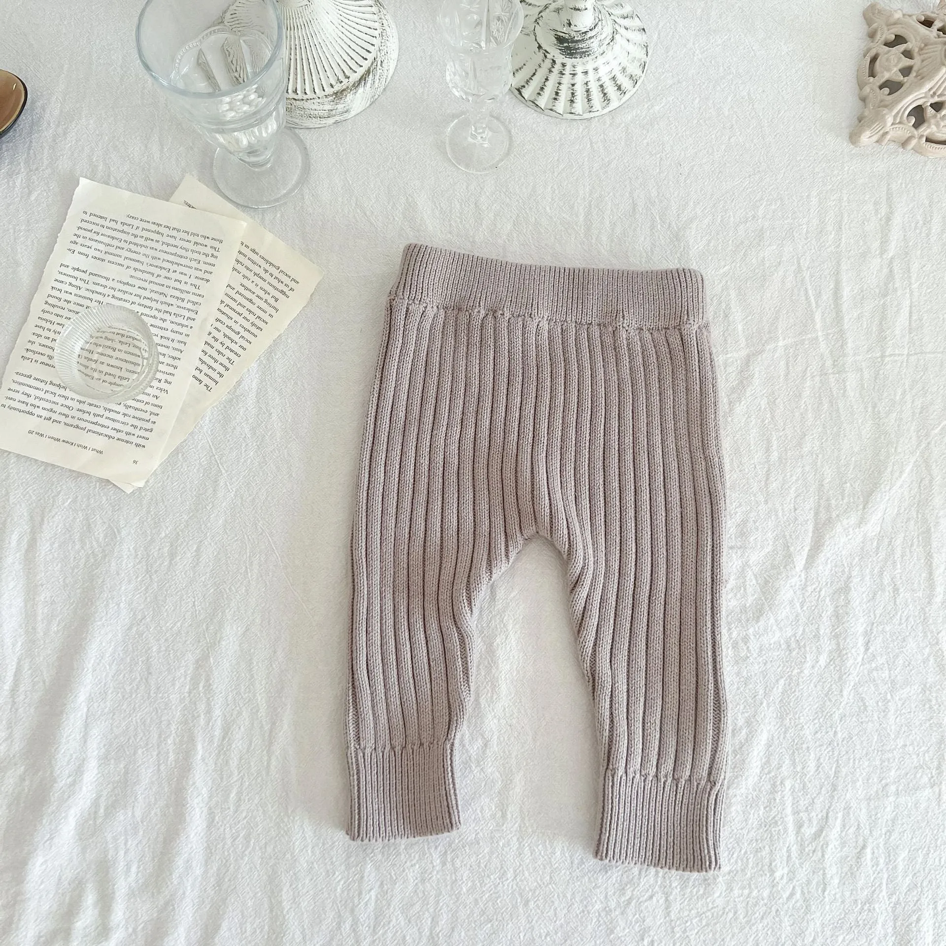 Stretchy Knitted Cotton Baby Leggings