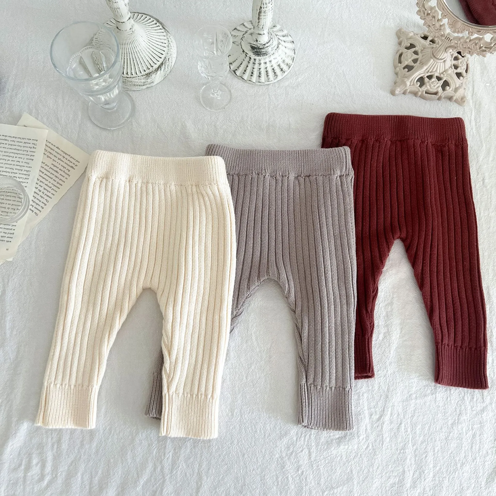 Stretchy Knitted Cotton Baby Leggings