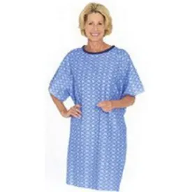 Tieback Patient Gown, Blue Plaid, One Size