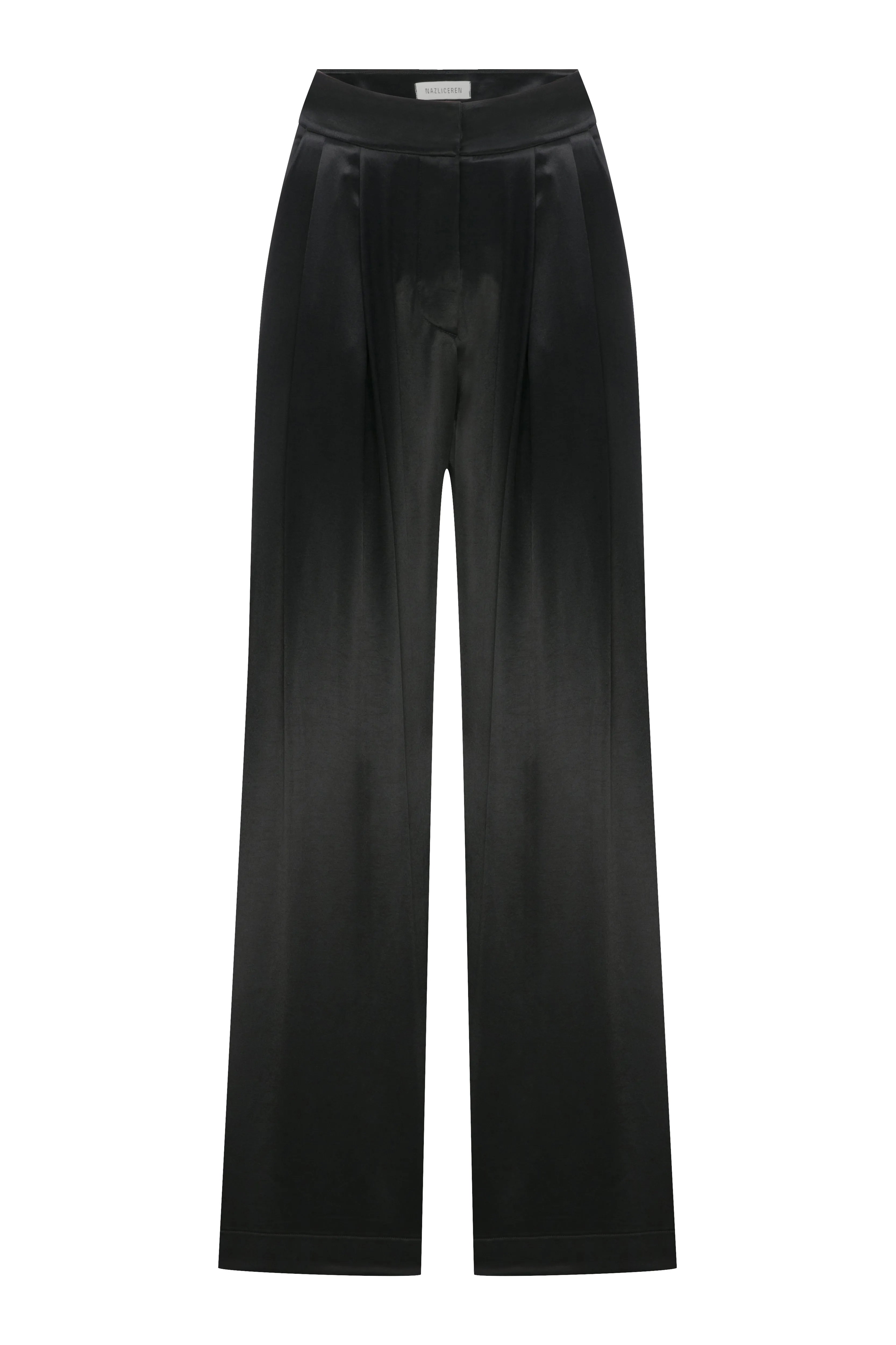 Tina Satin Trousers in Black