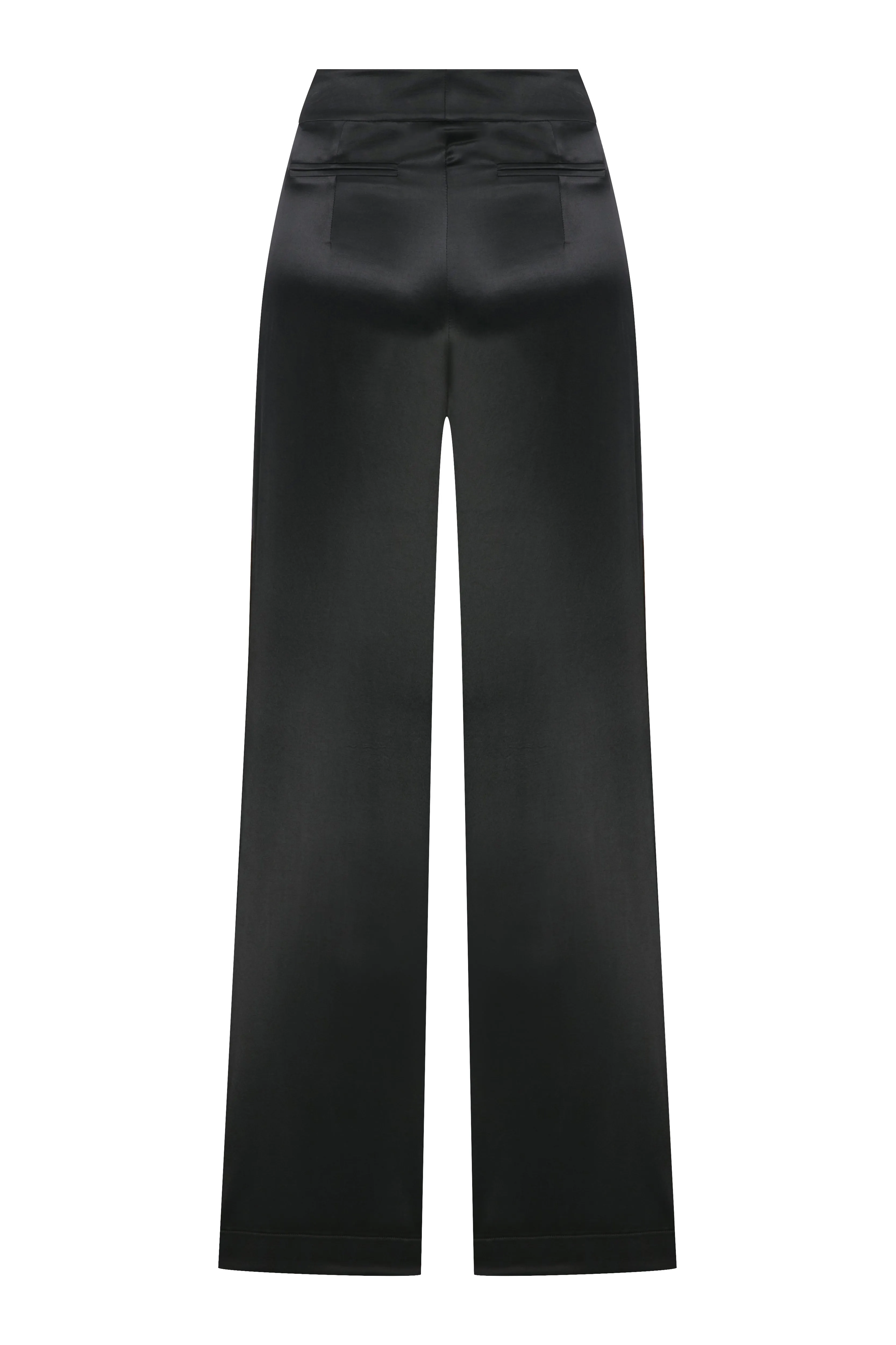 Tina Satin Trousers in Black