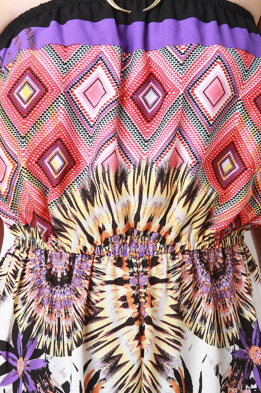 Tribal Floral Strapless Jumper