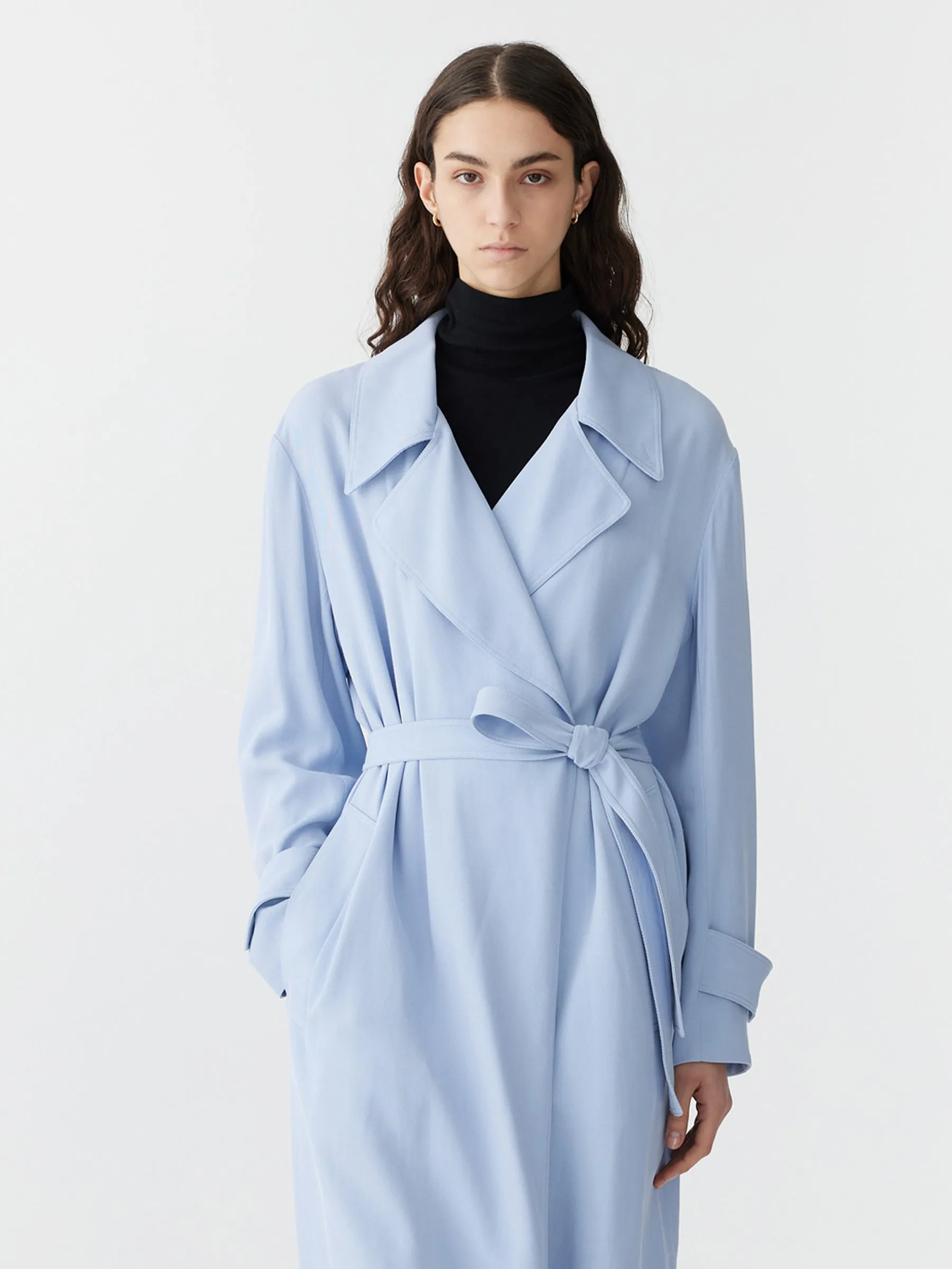 viscose twill relaxed trench