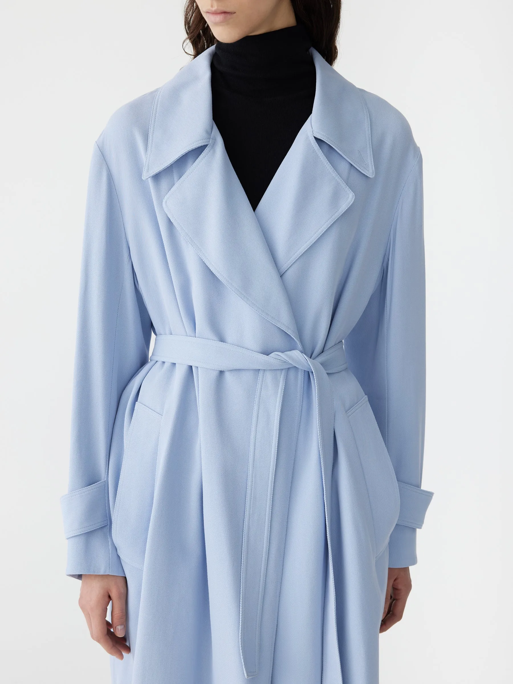 viscose twill relaxed trench