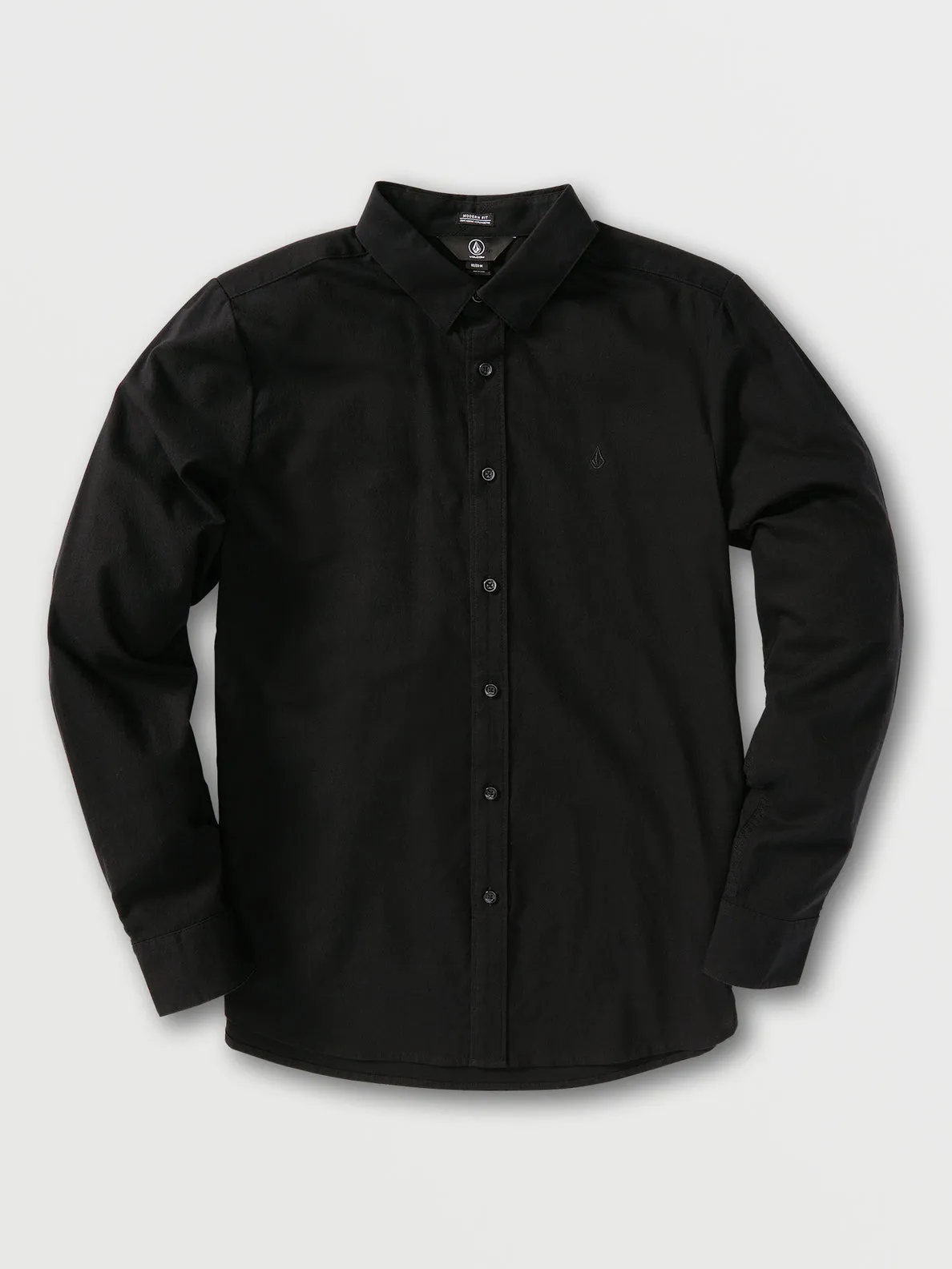 Volcom Oxford Stretch Long Sleeve Button Up Shirt - Black