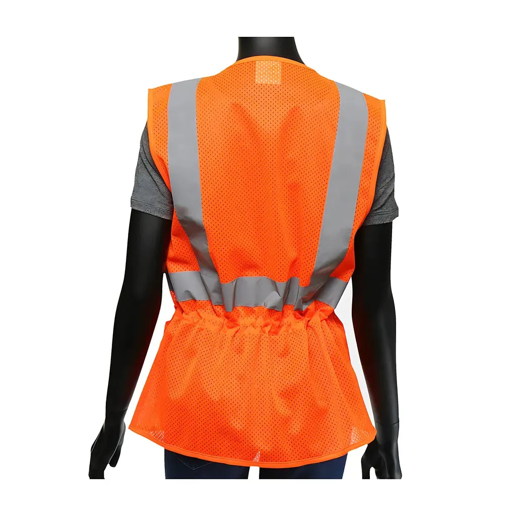 West Chester 47208/SM ANSI Type R Class 2 Women's Contoured Mesh Vest with Adjustable Waist