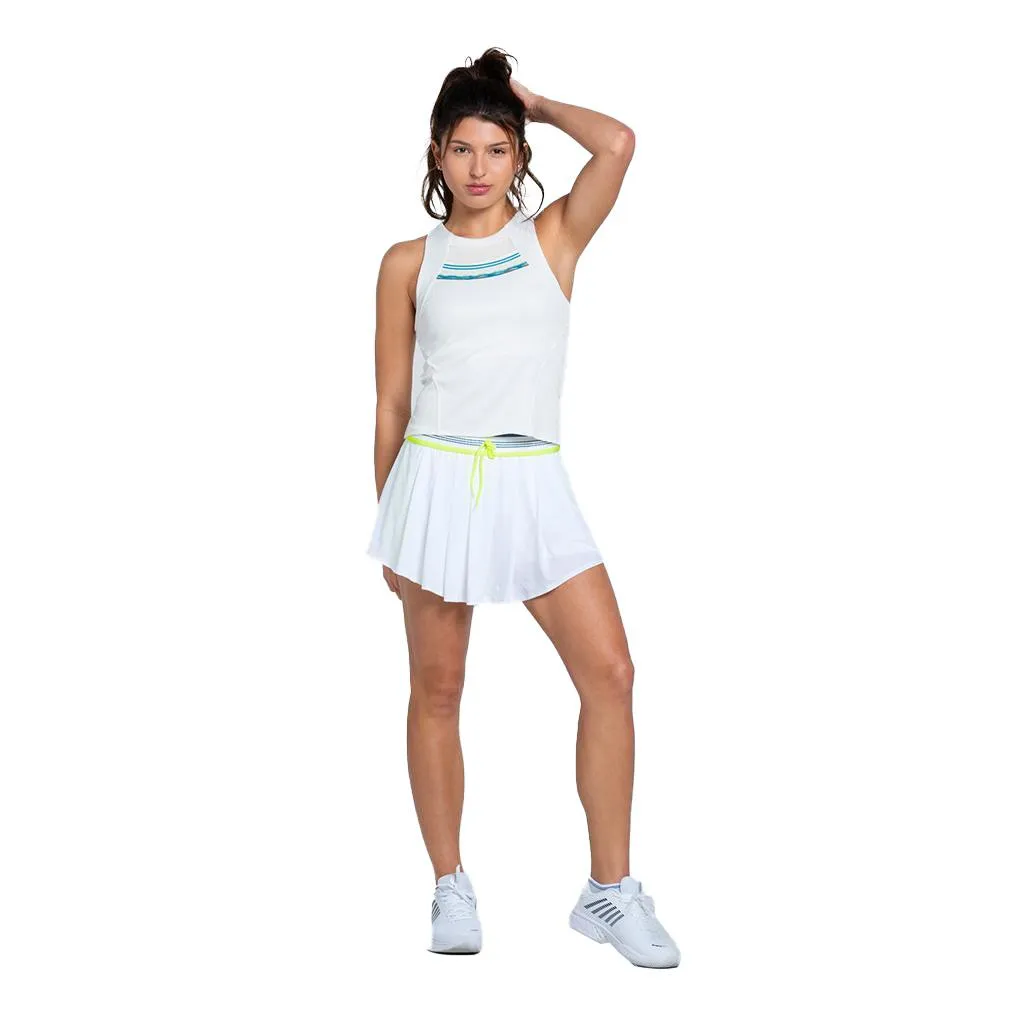 Women`s Ace of Steel Tennis Tank with Bra White