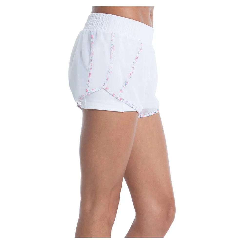 Women`s Blossom Mech Tennis Short White