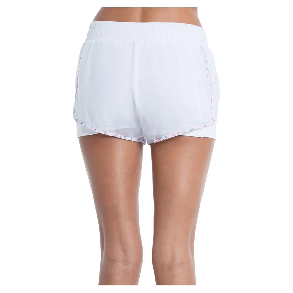 Women`s Blossom Mech Tennis Short White