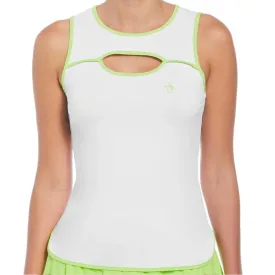 Women's Colorblock Tennis Tank with Cutout Detail Bright White