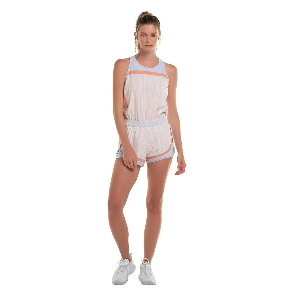 Women's Court Tennis Romper Star White