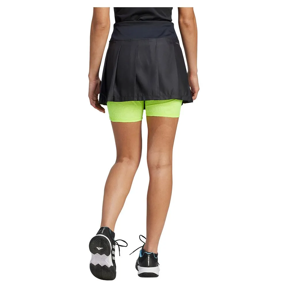 Women's Pleat Tennis Skort Black and Luclem