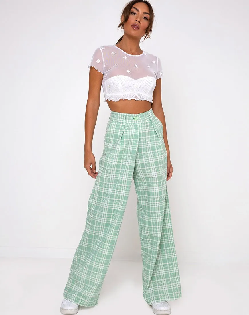 Yeva Trouser in Table Cloth Neo Mint