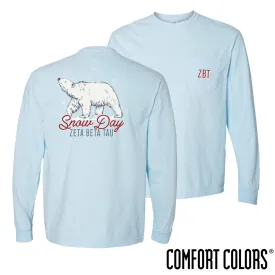 ZBT Comfort Colors Snow Day Long Sleeve Pocket Tee