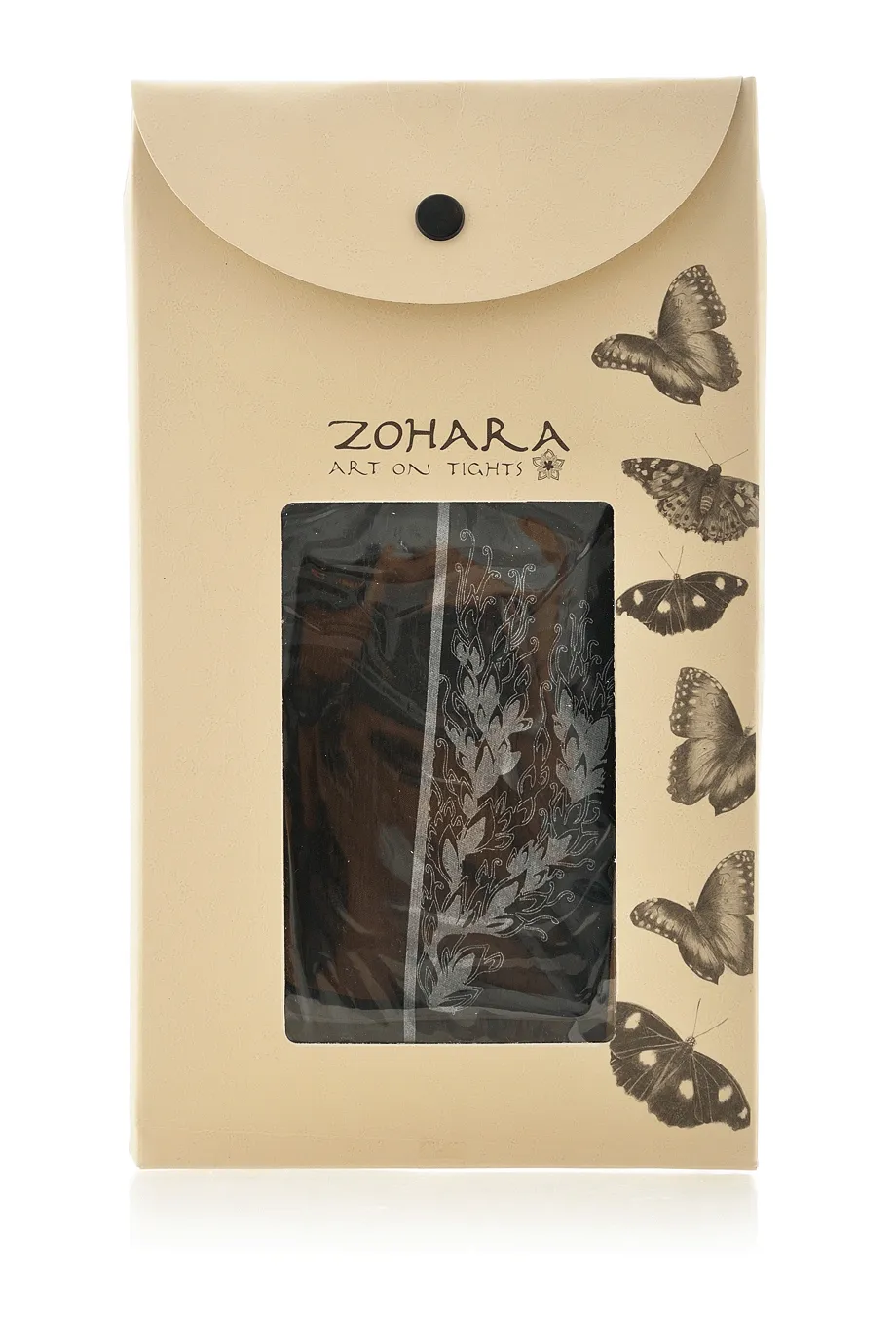 ZOHARA FLOWERS Back Seam Black Leggings